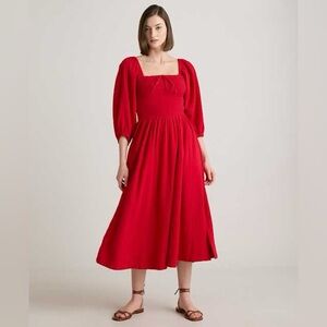 Quince Red Midi Dress